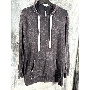 Zenana Woman's  Hoodie Signature Washed Black Medium Kangaroo Pocket